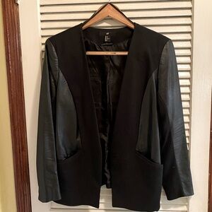 H&M Blazer - Fabric /Synthetic Leather Sleeves Sz16